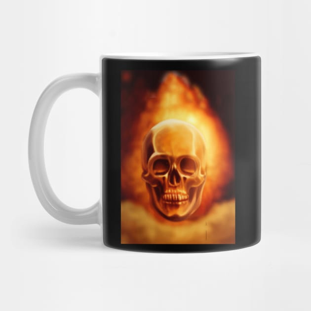 Skull on fire artwork by Dope_Design